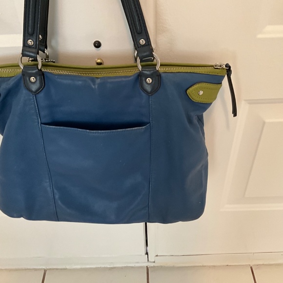 Coach shoulder bag blue/green - double coach tags - Picture 4 of 14